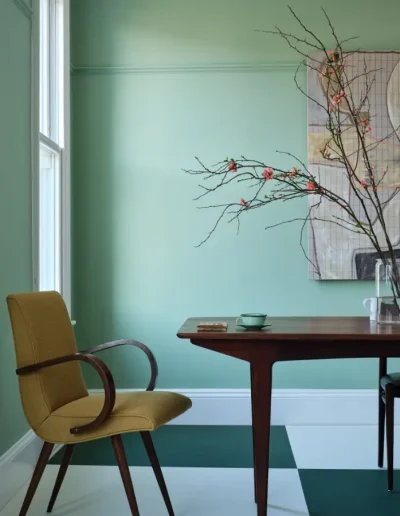 Inspiración salas de estar tono verde claro