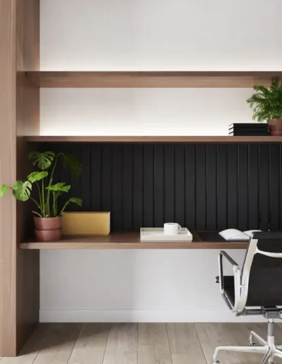 Inspiración estudio oficina color negro en madera
